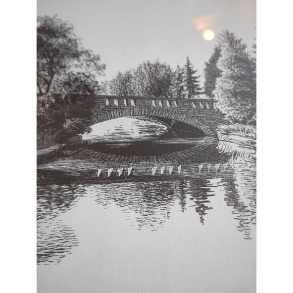 Vtg 1980 Sylvia Rudolph Minnehaha Creek Signed Ink Original Wood Framed 22x18 - Picture 10 of 13